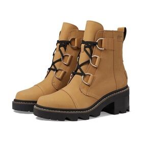 New SOREL Z84130* Womens Caribou Leather Joan Now Waterproof Lace-Up Boots 5